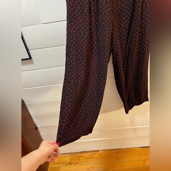 RENA ROWAN for SAVILLE STUDIO Black & Red Print Pants - Size 12 (Run Large) - Picture 9 of 9